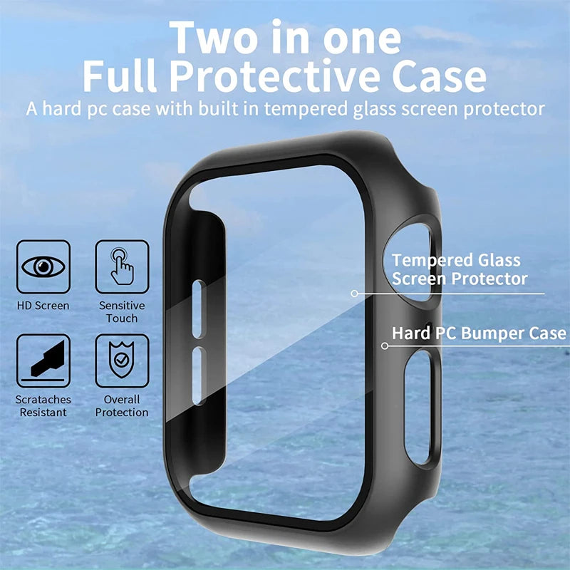 Apple Watch Screen Protector Case with Tempered Glass